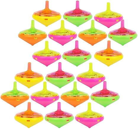 com-four® 20 Kreisel mit LED Leuchte [Farbe variieren] (20 Stück - Farbe variiert)