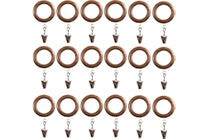Mars Exports Handmade Rosewood Drapery Rod Rings | Wooden Curtain Rings | for Timeless Elegance, Durability, and Cozy Ambiance (Set of 24 Ring)