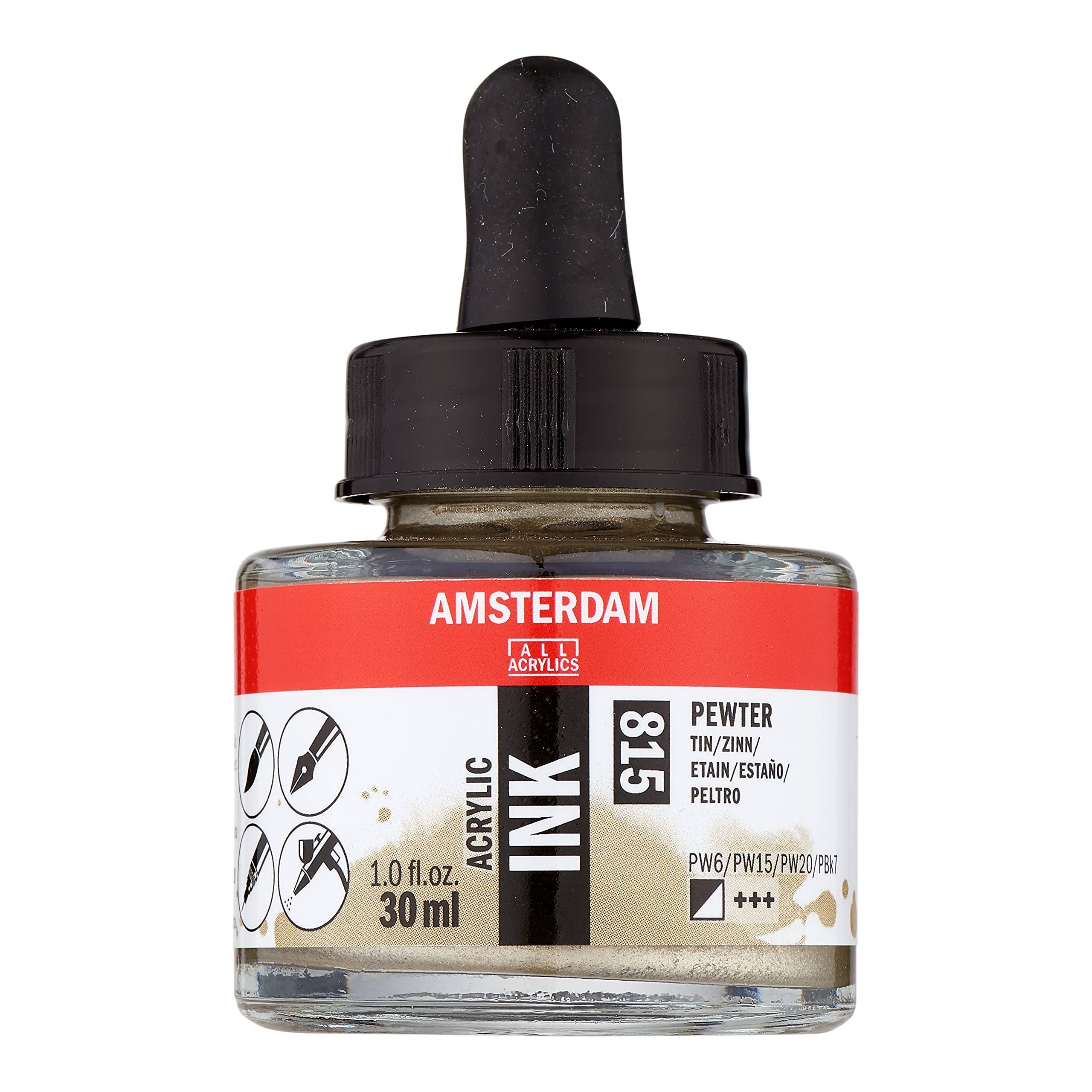 Amsterdam Acrylic Ink Bottle 30 ml Pewter 815 (17208150)
