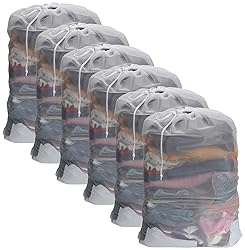 Nicunom 6 Pack Mesh Laundry Bag with Drawstring