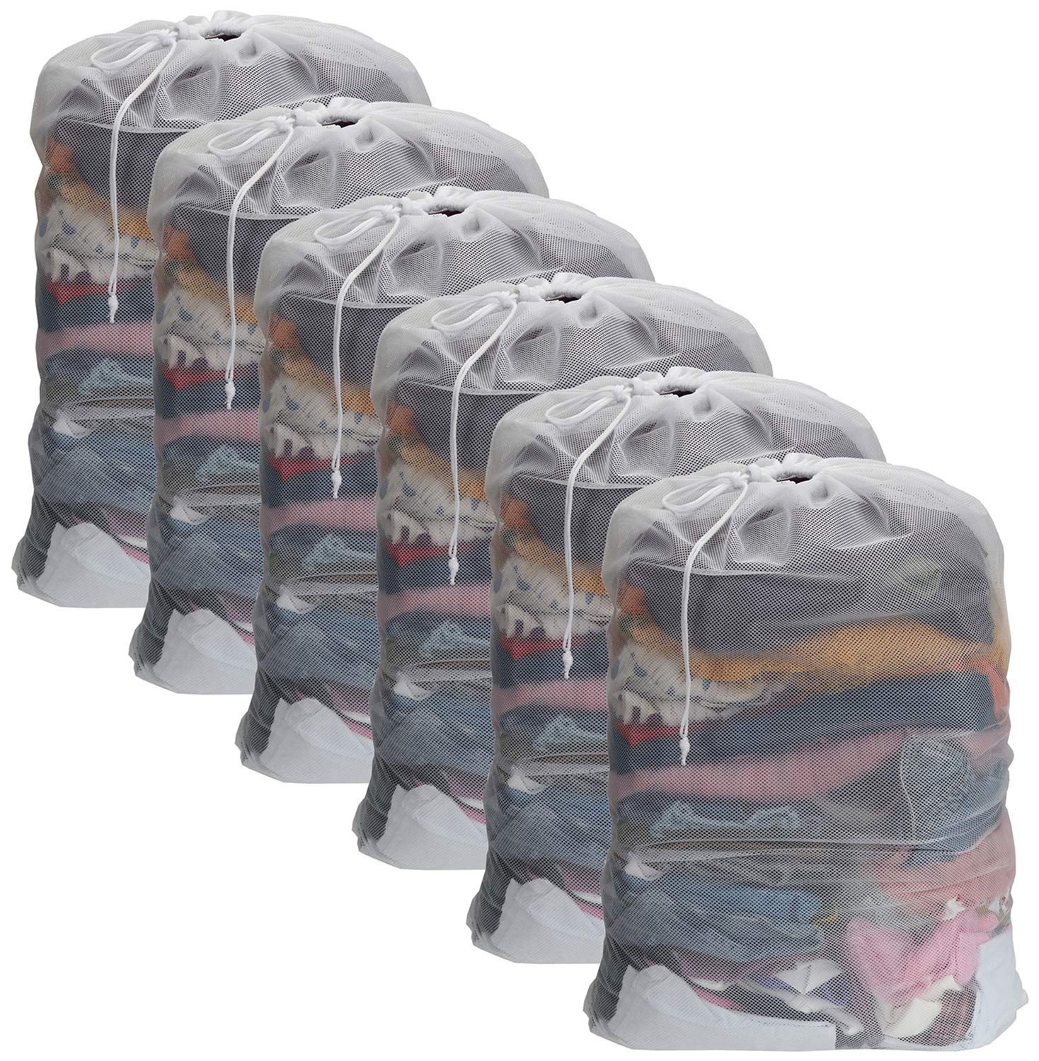 Nicunom 6 Pack Mesh Laundry Bag with Drawstring