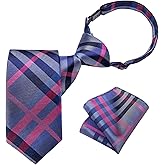 DiBanGu Boys Pre-tied Neckties and Pocket Square Set Adjustable Strap Tie for Kids Wedding Party Graduation School Uniforms