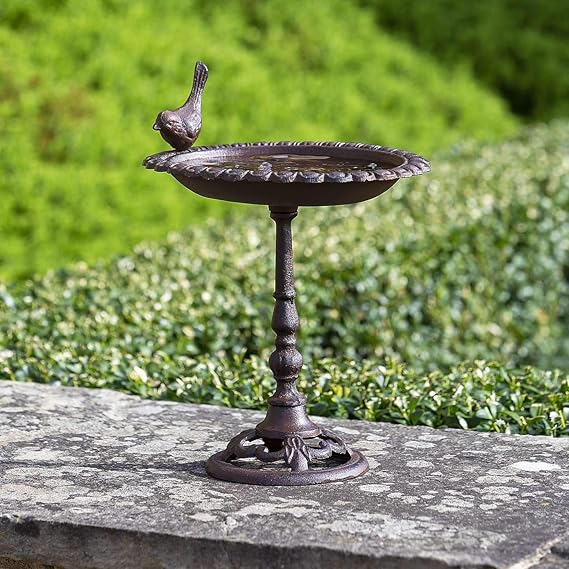 EEMKAY New Small Cast Iron Free Standing Bird Bath Rustic Antique Finishing Amazon.co.uk