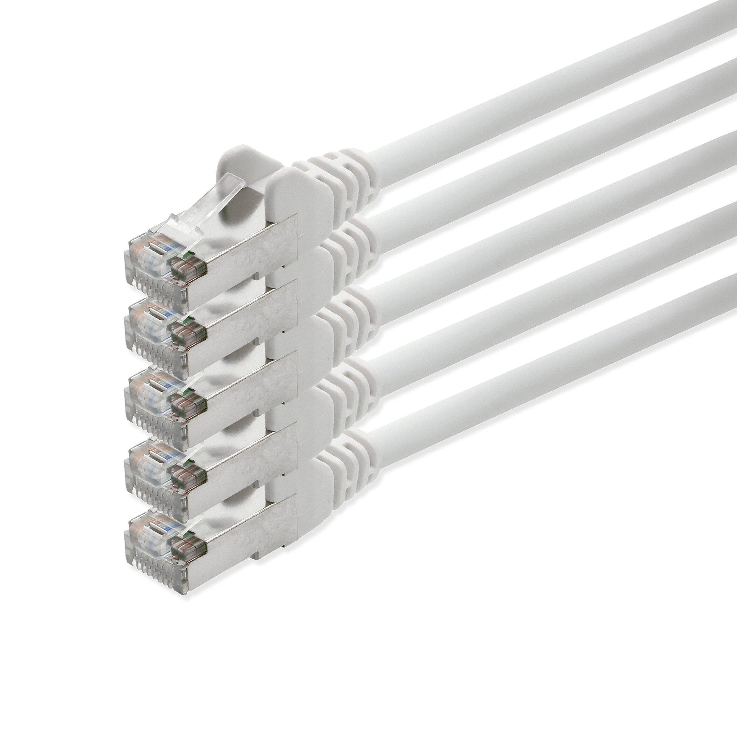 1aTTack CAT5 UTP network patch cable with 2x RJ45 connector set white 5 pieces - 10m