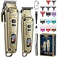 VGR Hair Clipper for Men Professional Hair Trimmer Barber Clippers Set, Cord/Cordless Beard Trimmer Hair Grooming Kit, T-Blade Zero Gapped Rechargeable LED Display Haircutting Kit