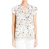 Max Studio Women's Crepe Flutter Sleeve Blouse