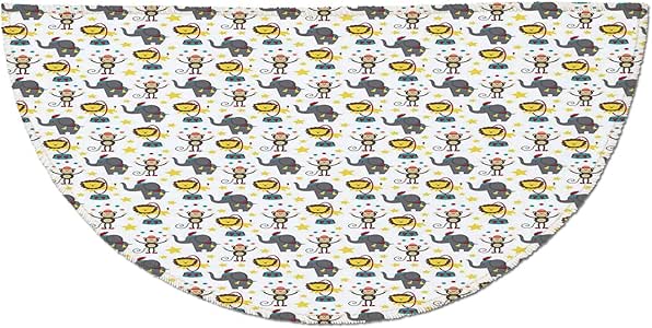 Alfombrilla de entrada para puerta semicircular, geométrica, colorida