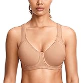 SYROKAN High Impact Sports Bras for Women Support Underwire Cross Back Large Bust Cool Comfort Molded Cup