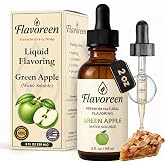 Flavoreen Green Apple Extract, Flavoring for Candy, Baking &amp; Drinks | Water Soluble, Highly Concentrated, 1 to 2 Drops Per Cup, Sodas Icing &amp; Frosting, Made in USA, Amber Glass Dropper