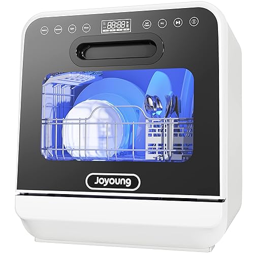 JOYOUNG Portable Countertop Dishwasher, 5L Built-in Water Tank,