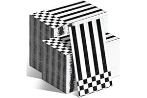 Moinchore 200 Pcs Black and White Decorative Paper Hand Towel for Bathroom 2 Ply Disposable Hand Towels Disposable Guest Towels for Kitchen Checkered Guest Napkins for Baby Shower Party Supplies