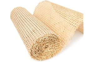 LABACRAFT 18" Width Rattan Cane Webbing Roll 3 Feet Hexagon Weave Rattan Fabric Furniture Woven Rattan Sheets for Crafts Cane Weave Rattan Material Natural Chair Caning Supplies Wicker for Chairs (3 Feet)
