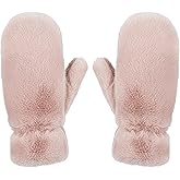 Funky Junque Fuzzy Mittens for Women Faux Fur Cold Weather Gloves Fleece Lined Cute Furry Fluffy Warm Winter Fashion