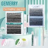 GEMERRY DIY Cluster Eyelash Extensions Kit 280 Pcs 0.07D 10-18 Mix for Beginners view 9