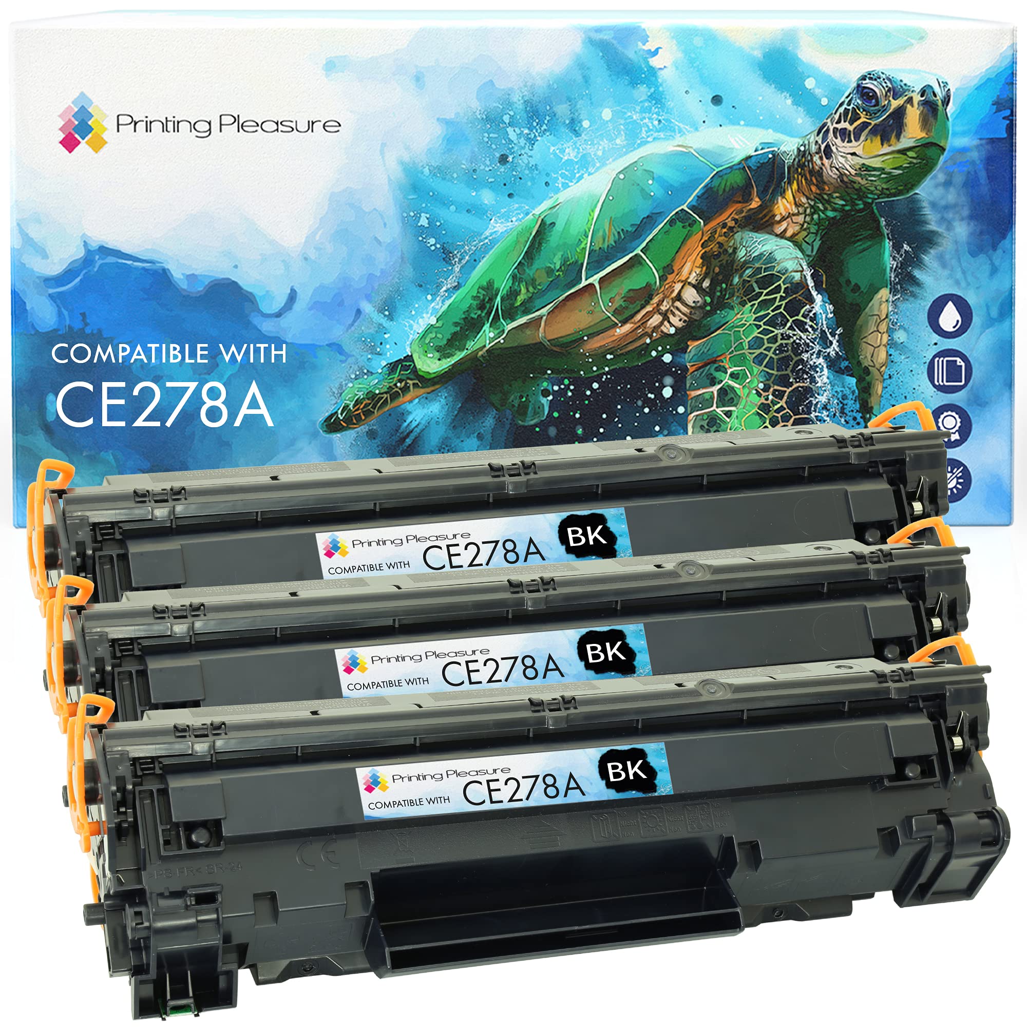 Printing Pleasure 3 Compatible Canon CRG 726 Toner Cartridges for Canon LBP-6200D LBP-6200DW LBP-6230D LBP-6230DW - Black, High Yield