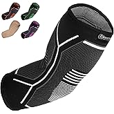 Kunto Fitness Elbow Brace Compression Support Sleeve (Shipped From USA) for Tendonitis, Tennis Elbow, Golf Elbow Treatment - Reduce Joint Pain During Any Activity!