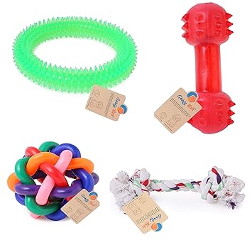 Goofy Tails Dog Chew Toys (Multicolour; Puppy Combo) -Combo of 4