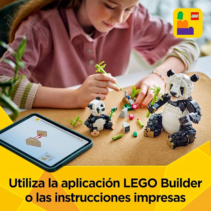 LEGO Creator 3 em 1 Vida Selvagem: Família Panda Transformável em Orca Articulada e Pinguim Figuras de Brinquedo, Jogos de Animais, Presente para Meninas e Meninos 8 Anos e Mais Velhos 31165