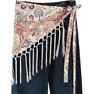 Glkiapr Long Skinny Scarf Belt for Women - Triangle Waist Sash Tie for Dresses, Fashion Accessory