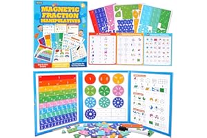 Magnetic Fraction Educational Puzzle, Magnetic Fraction Demonstration Book, Fraction Tiles & Circles, Montessori Math Manipul