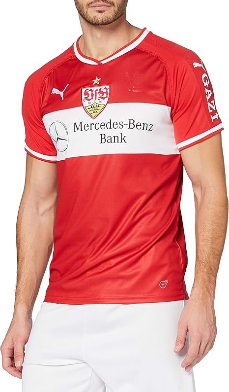 Puma Herren Vfb Stuttgart Away Replica Shirt W Sponsor Trikot Ribbon Red White S Amazon De Bekleidung