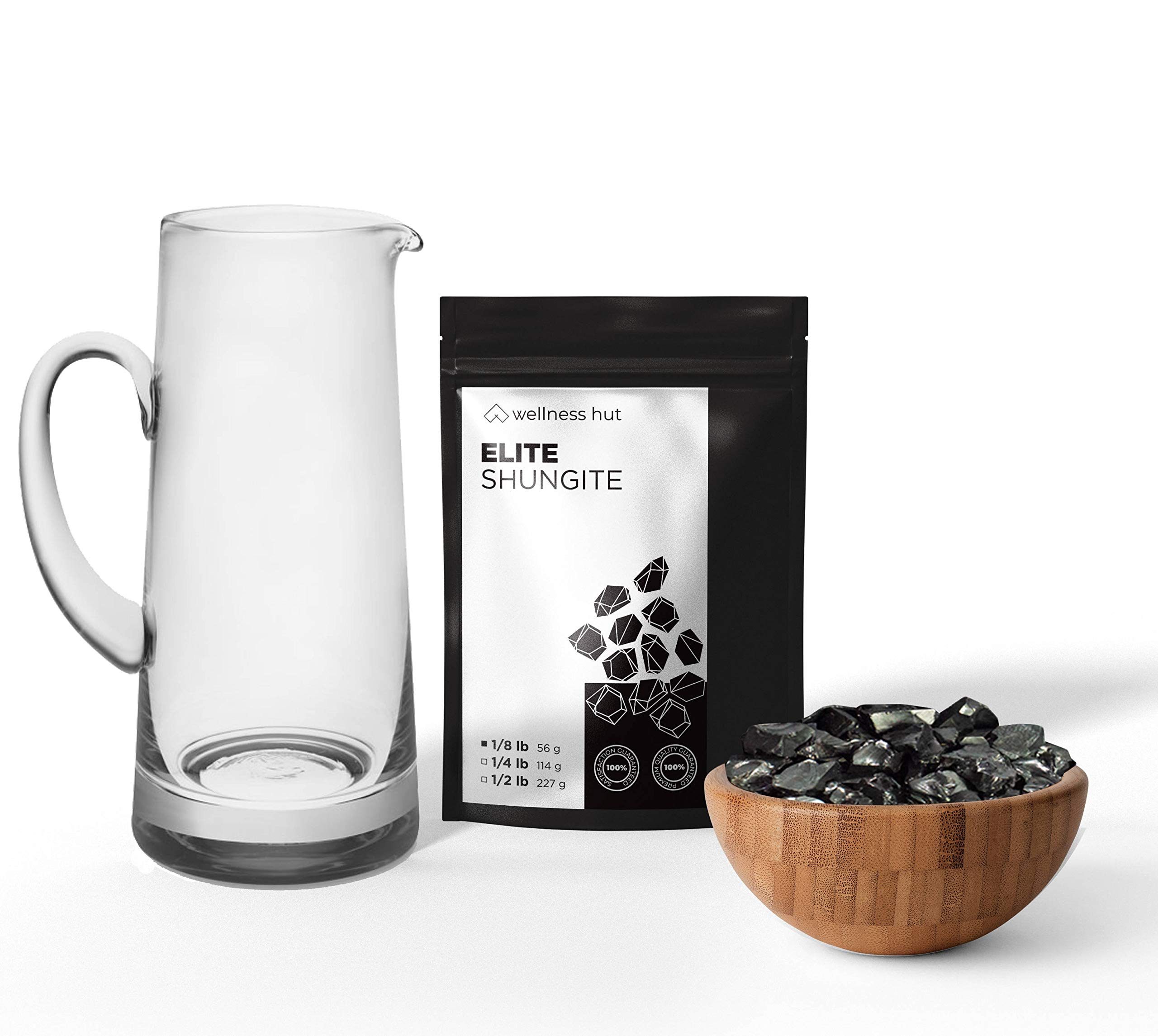 wellness hut Elite Shungite Stones - for Shungite Water & EMF Protection (1-3 grams per stone) (2 oz (56 g))