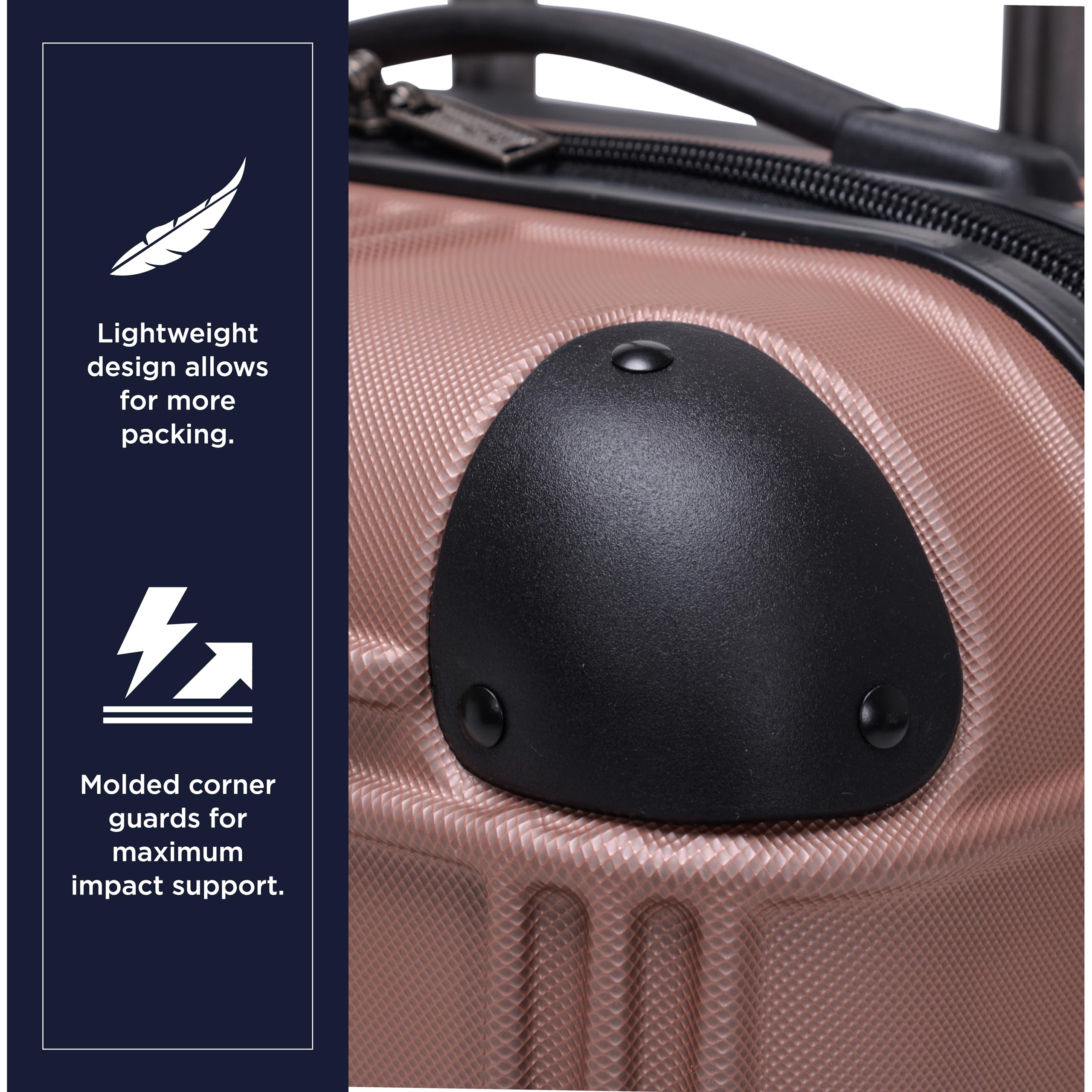 Ben Sherman Nottingham Lightweight Hardside 4-Wheel Spinner Travel Luggage, Rose Gold, 28-Inch Checked