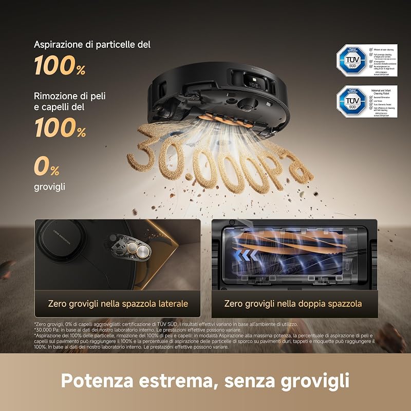 Matrix10 Pro Robot Aspirapolvere Lavapavimenti, Aspir. 30.000 Pa