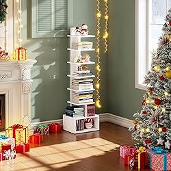 TUTOTAK Narrow Bookshelf, Vertical 8-Tier