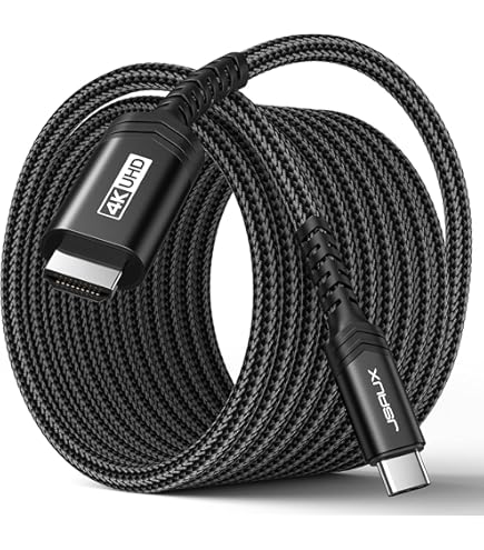 USB C To HDI Cable 4K 10FT, Quntis Braided Type-C To HDI Cord, Gold - View #5