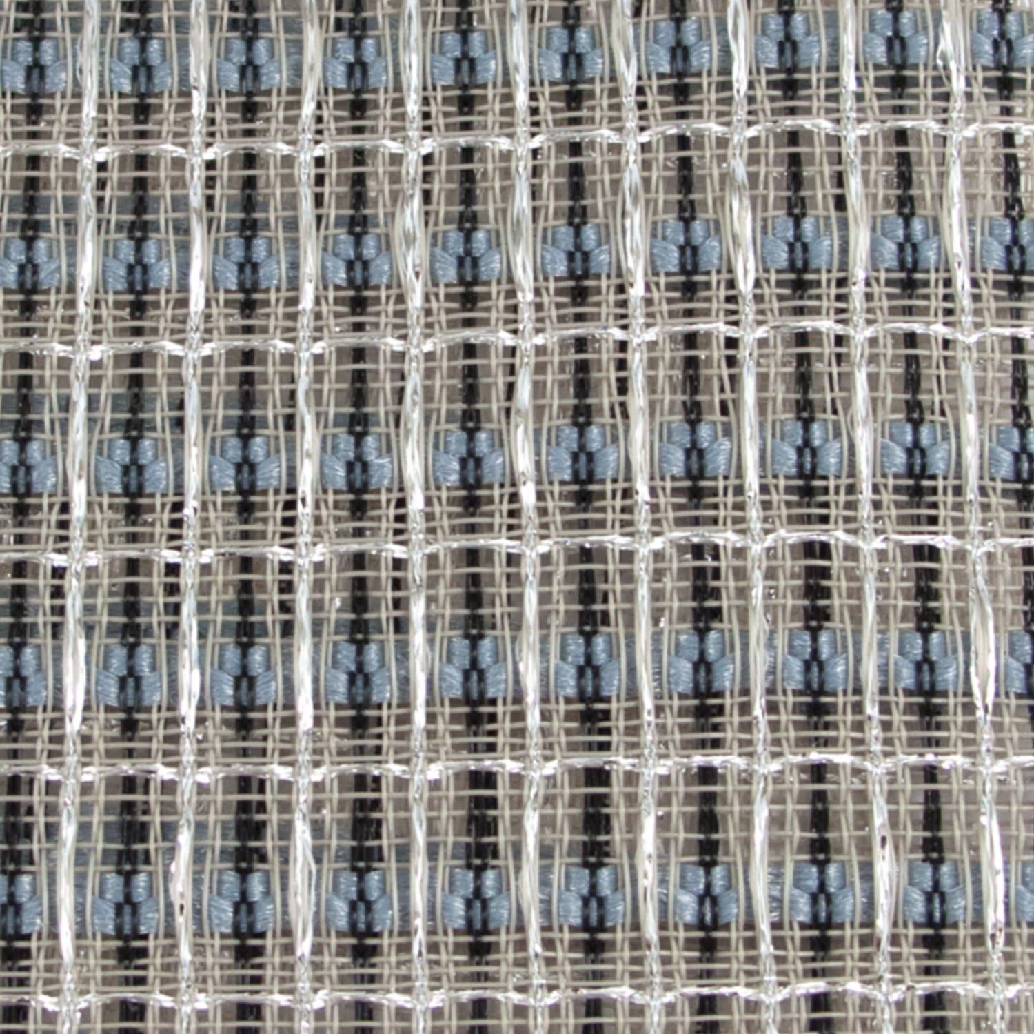 Cabinet Grill Cloth, Silver/White with Blue Accent, 34” Width
