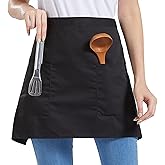 Nanxson Waitress Server Apron Unisex Half Apron with 2 Pockets for Waiter Waitress Chef Bistro