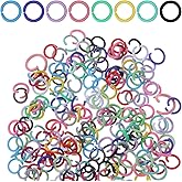 200Pcs Colored Jump Rings for Jewelry Making, 6mm Colorful Iron Open O Rings - Connectors for Keychain, Necklace, Bracelet, Earring, Pendant, Bead Charm Crafting