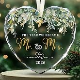 Nestura Wedding Gifts for Couples 2026, Mr and Mrs Ornament for Newlyweds | The Year We Became Mr &amp; Mrs, First Christmas Married Ornament, Just Married, Bride and Groom, Gift Box