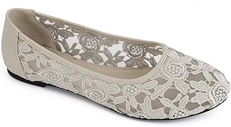 GreatonuWomen Shoes Cut Out Slip On Synthetic Lace Ballet Flats