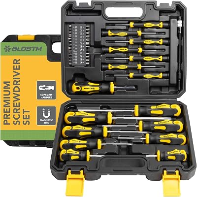 BLOSTM Premium Magnetic Screwdriver Set 42pcs with Magnetic Tips & Comfort Grip
