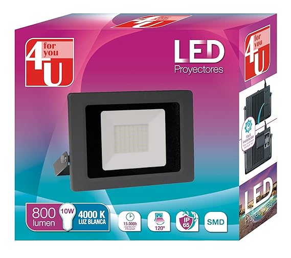 4U LED Proyector - Foco de Exterior de Potencia 10 W, Resistente ...