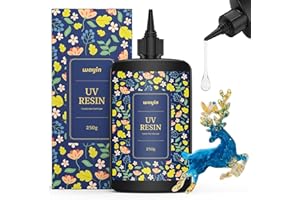 WAYIN UV Resin-250g Upgraded Crystal Clear Hard UV Resin Kit Fast Curing Premixed Epoxy Resin for Craft Beginner, Jewelry Making, Solar Cure Sunlight Activated Resin for Casting & Coating