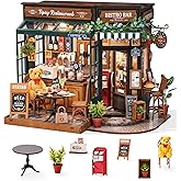 ROBOTIME DIY Tiny House Kit, Miniature House Kit for Adults to Build, Mini House Kit with Furniture, Halloween/Christmas/Birt