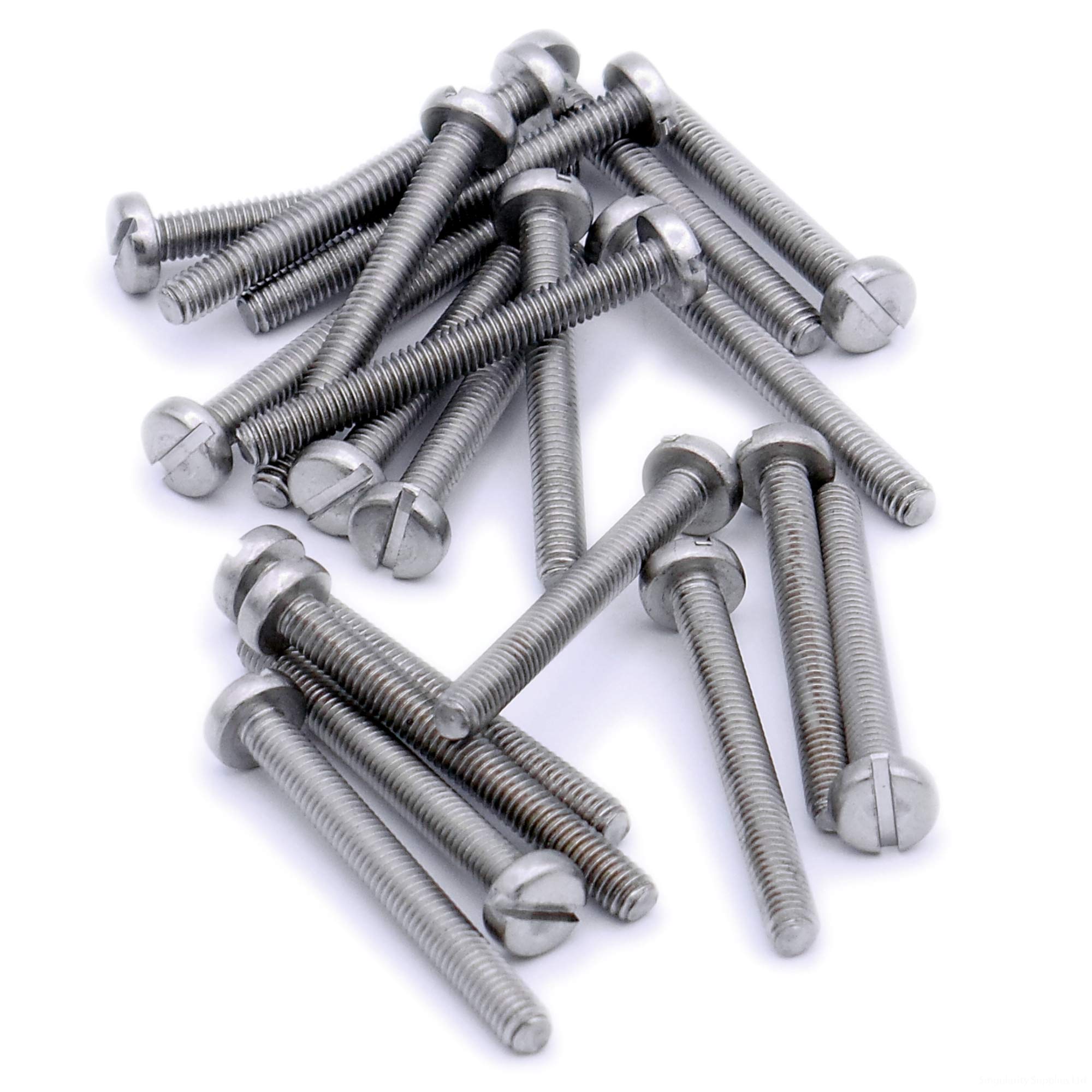M3 (3mm x 5mm) Slot Pan Machine Screw (Bolt) - Stainless Steel (A2) (Pack of 20)