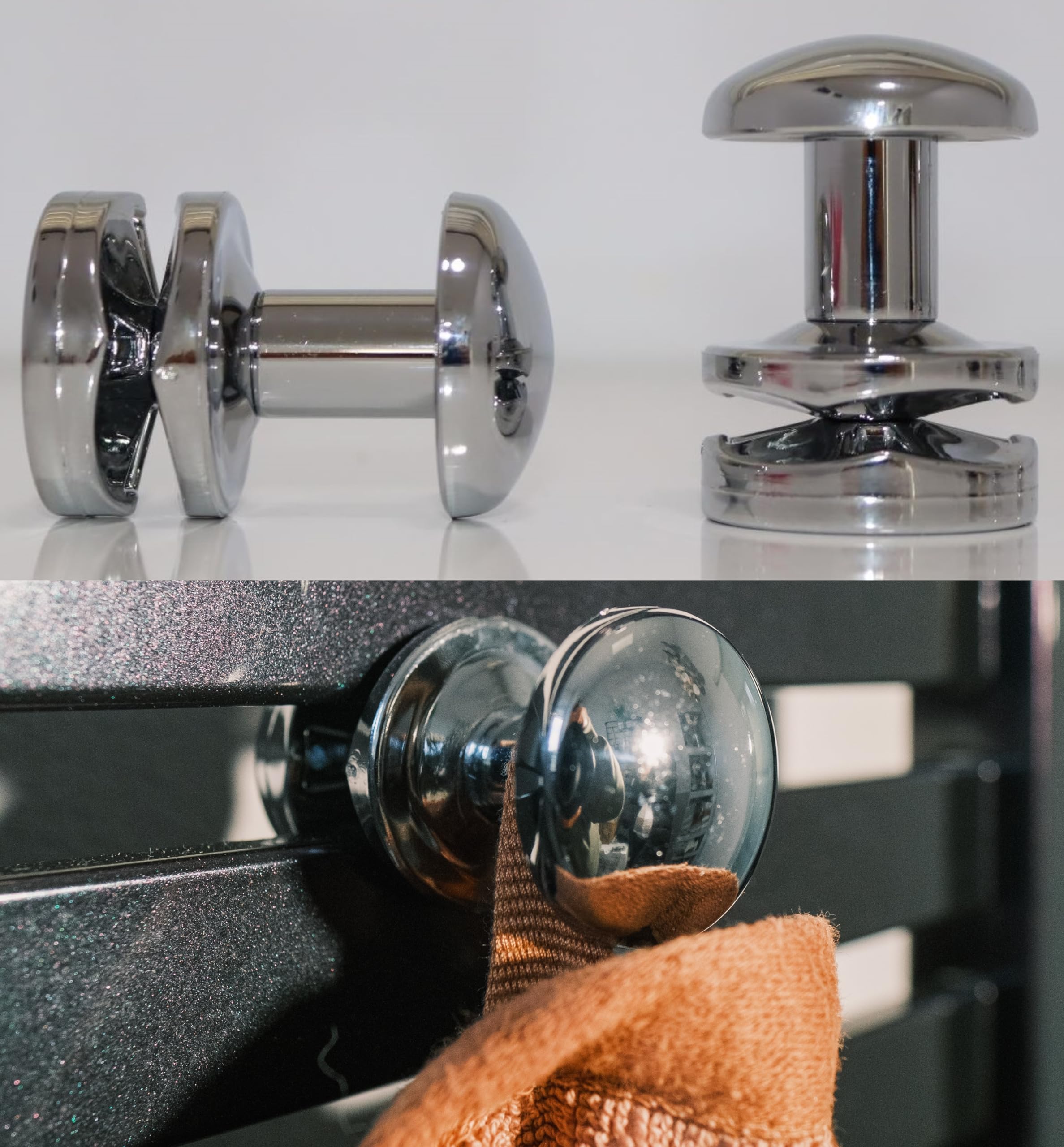 anapont Towel Rail Towel Knob – White – Chrome – Black – Towel Hook Bathrobe Holder for Radiators Bathroom Radiators Set of 2 (Chrome, Type 1)