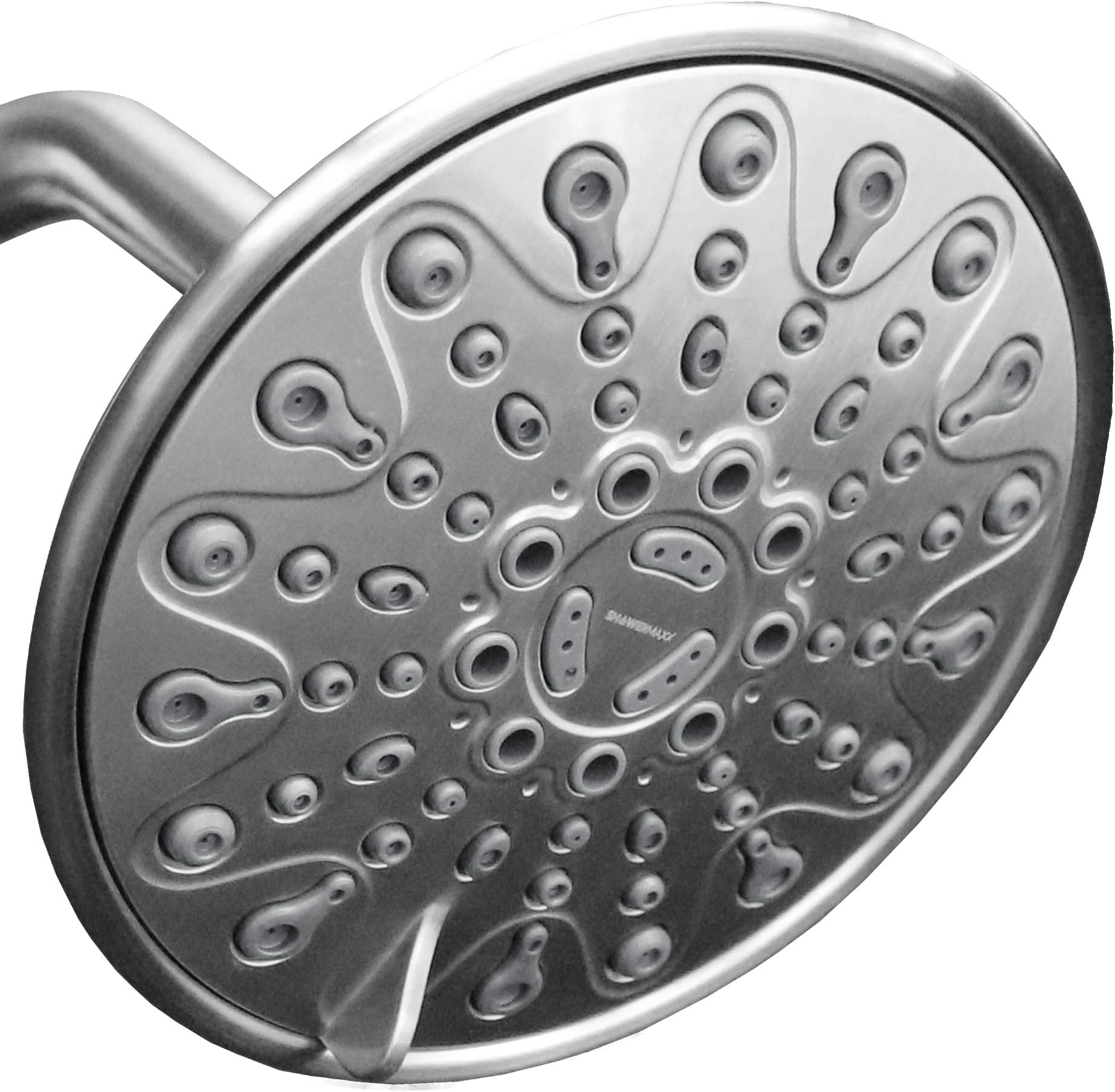 Elite Series: Chrome Rain Shower Head, 6 inch 6 Spray Settings Adjustable High Pressure Rainfall Showerhead with 360 Degree Tilt, Experience MAXX Comfort and Elegance (Chrome Polished)