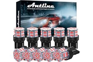 Antline 7440 7443 T20 992 LED Bulbs Red, Super Bright 3014 54-SMD LED Replacement for 12 V-24V RV Camper Car Vehicle Trailer 
