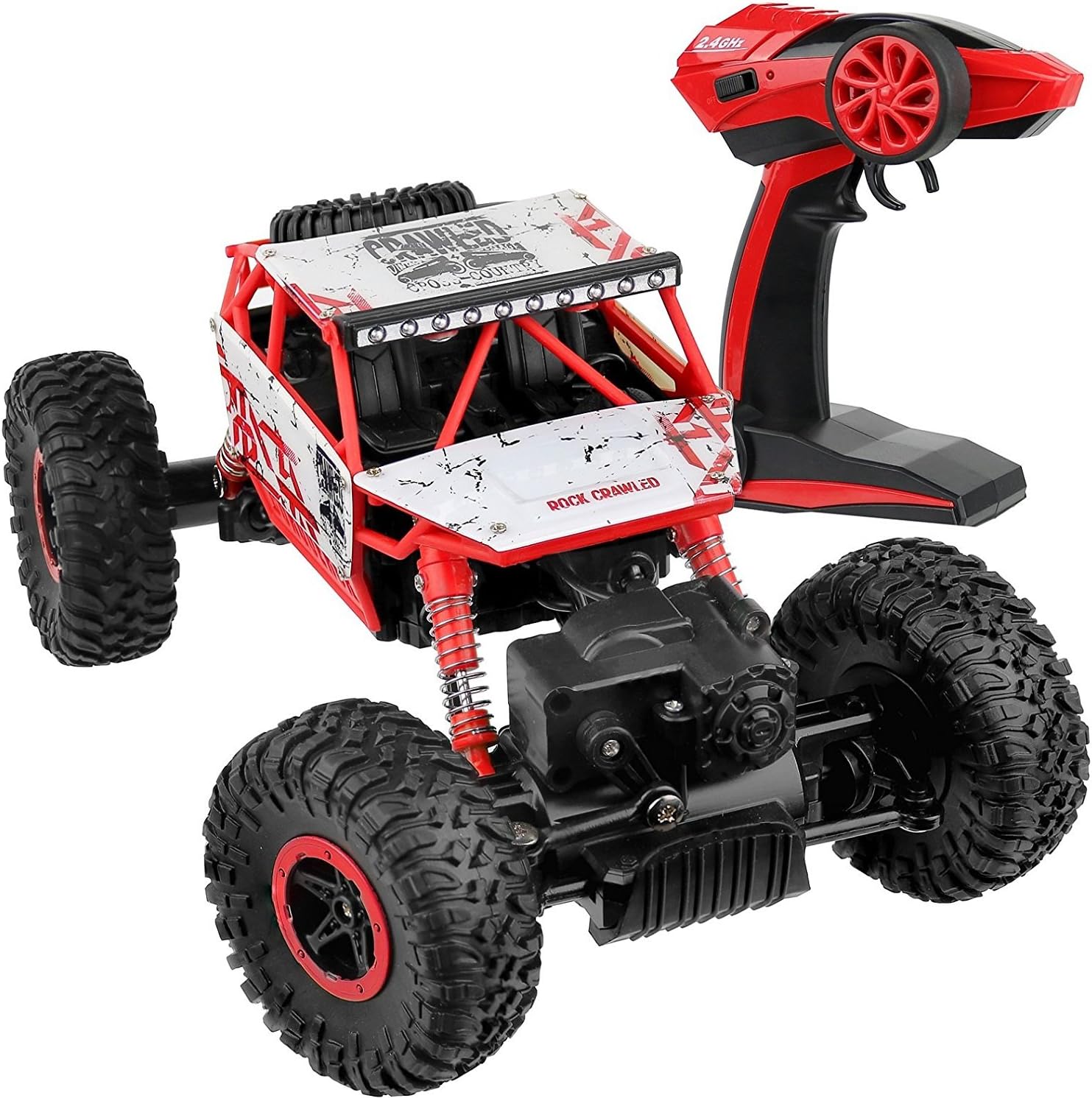 Toykart Waterproof Remote Controlled Rock Crawler RC Monster Truck, Four Wheel Drive, 1:18 Scale, Multi Color - Original