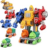 Fajiabao Robot Transforming Toys for 3 4 5 Year Old Boys 5 in 1 Take Apart Dinosaur Construction Toys for Kids Building Cars 
