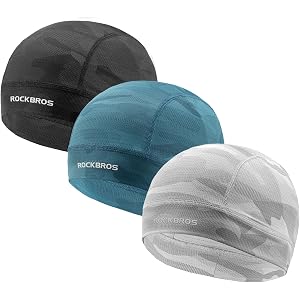 ROCKBROS Cooling Skull Cap Helmet Liner Breathable Summer Cycling Cap | Lightweight Cooling Skull Cap with Breathable Fabric
