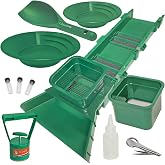 Sluice Box Compact Gold Panning Kit; Portable Sluice Box and 2 Classifier sifting Pans; classify While You Sluice with This Patented Prospecting Tool Set