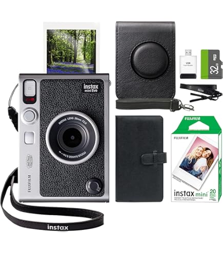 FUJIFILM instas mini Evo ブラックおまけ付き Amazon.com : Fujifilm INSTAX MINI EVO Hybrid Instant Camera (Black