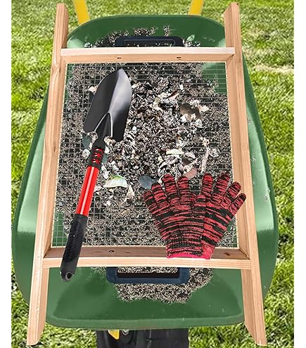 SAVITA Tamis De Jardinage Avec Tamis En Acier Inoxydable De 20 Cm Et Mailles De 3/6/9/12 Mm