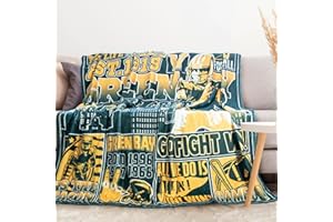 DKEAQZ Green Football Gifts Blanket for Team Fans, Sports Football Blanket for Men Women, Team Colors Throw for Sofa Couch Bed Living Room 60"x50"
